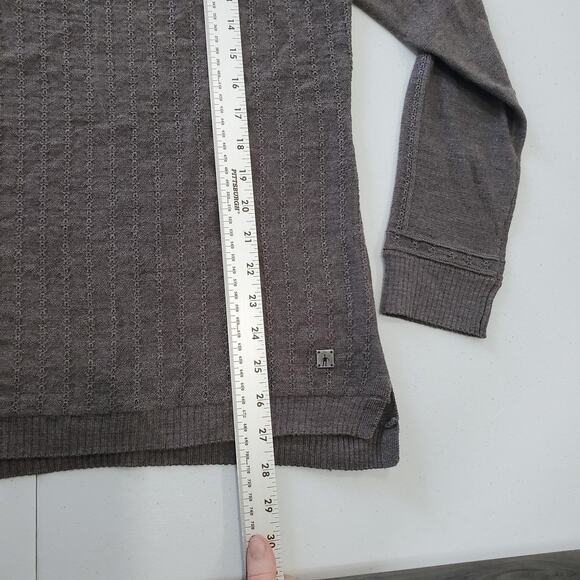 Smartwool Sweater Womens Extra Large Brown Merino Wool Crewneck Textured Knit - Picture 4 of 11